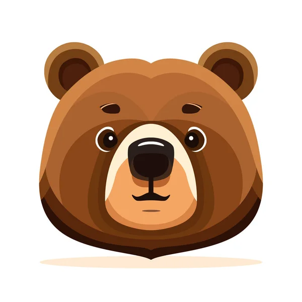Projekt Logo Głowy Niedźwiedzia Abstrakcyjna Twarz Niedźwiedzia Odizolowana Spokojna Twarz — Wektor stockowy