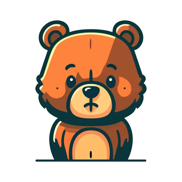 Projekt Logo Głowy Niedźwiedzia Abstrakcyjna Twarz Niedźwiedzia Odizolowana Smutna Twarz — Wektor stockowy