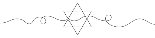 Звезда Давида Стиле Непрерывного Рисования Линейное Искусство Звезды Давида Векторная — стоковый вектор