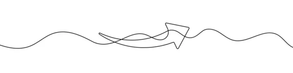 Arrow Continuous Line Drawing Style Line Art Arrow Icon Vector — Stock Vector