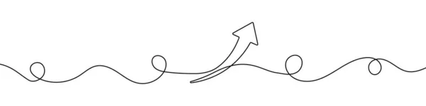 Flecha Estilo Dibujo Línea Continua Línea Arte Del Icono Flecha — Vector de stock