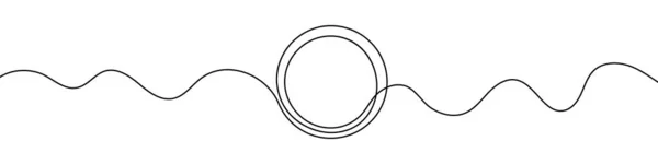 連続線画スタイルの丸枠 ラウンドフレームのラインアート ベクトルイラスト 要旨の背景 — ストックベクタ