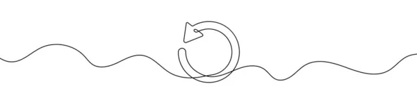 Переробка Стрілки Стилі Безперервного Лінії Малювання Лінійне Мистецтво Круглої Стрілки — стоковий вектор