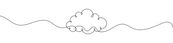连续线条绘图风格中的云图标 云彩图标线条艺术 矢量图解 摘要背景 — 图库矢量图片