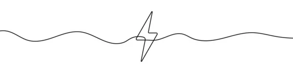 Lightning Symbol Stil Der Kontinuierlichen Linienzeichnung Linienkunst Des Blitz Symbols — Stockvektor