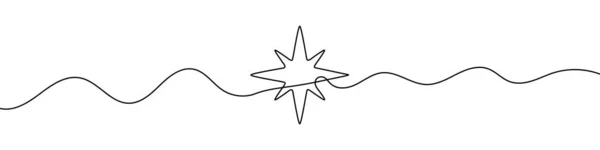 Estrella Línea Continua Estilo Dibujo Icono Estrella Del Arte Línea — Vector de stock