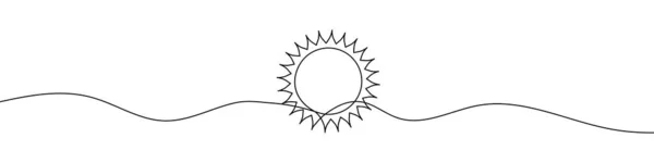 Icône Soleil Dans Style Dessin Ligne Continue Art Linéaire Icône — Image vectorielle