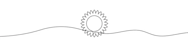 Ikona Slunce Stylu Kresby Spojité Čáry Čára Umění Slunce Ikony — Stockový vektor