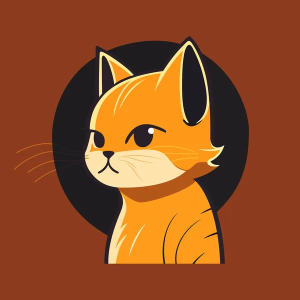 Kedi Kafası Logosu Tasarımı Soyut Çizim Kedi Yüzü Şirin Kedi — Stok Vektör