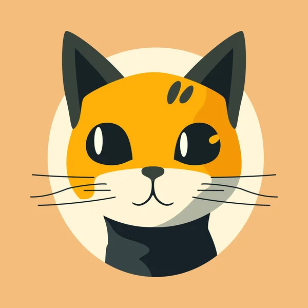 Cat Head Logo Design Абстрактное Рисование Кошачьего Лица Милое Кошачье — стоковый вектор