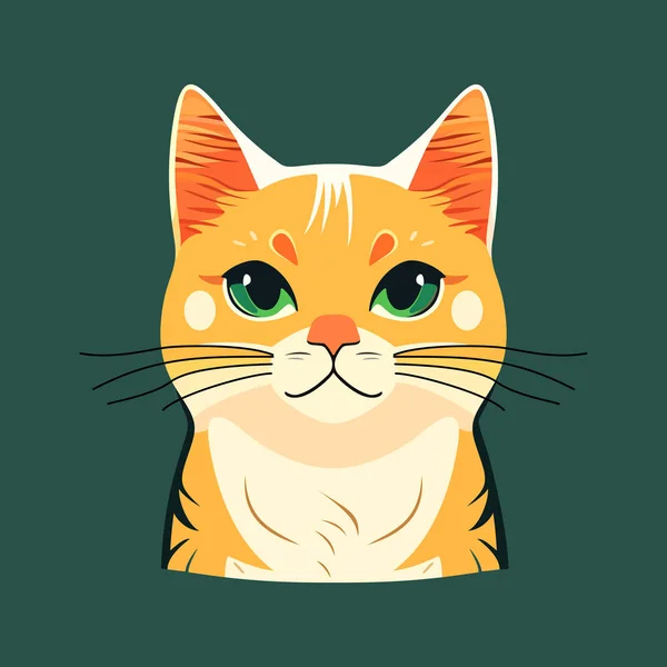 Cat Head Logo Design Abstract Drawing Cat Face Cute Cat — Stock Vector