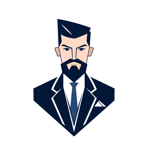 Businessman Avatar Illustration Simple Cartoon User Portrait User Profile Icon — Stock Vector