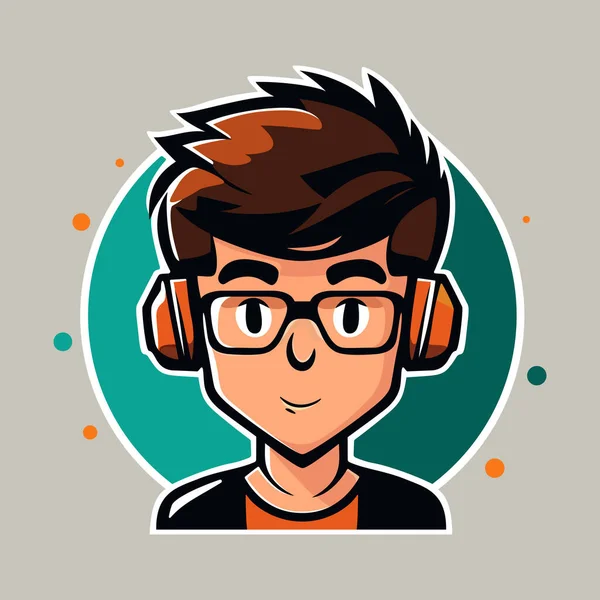 Öğrenci Avatar Çizimi Basit Bir Kullanıcı Portresi Kullanıcı Profili Simgesi — Stok Vektör