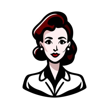 İş kadını avatar çizimi. Basit bir kullanıcı portresi. Kullanıcı profili simgesi. İş lideri. Vektör illüstrasyonu