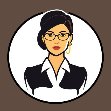 İş kadını avatar çizimi. Basit bir kullanıcı portresi. Kullanıcı profili simgesi. İş lideri. Vektör illüstrasyonu