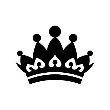 Crown icon. Black king crown symbol. Isolated crown icon. Vector illustration.