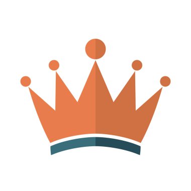 Taç simgesi. Renkli kral tacı sembolü. İzole edilmiş taç ikonu. Vektör illüstrasyonu.