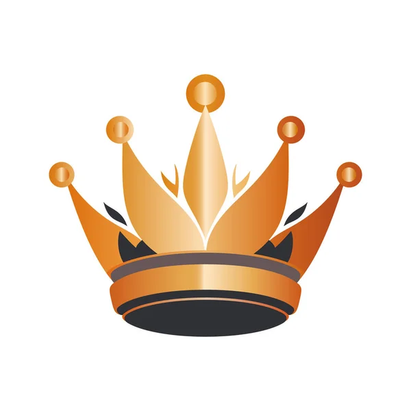 王冠のアイコン 黄金の王の王冠のシンボル 独立した王冠のアイコン ベクターイラスト — ストックベクタ