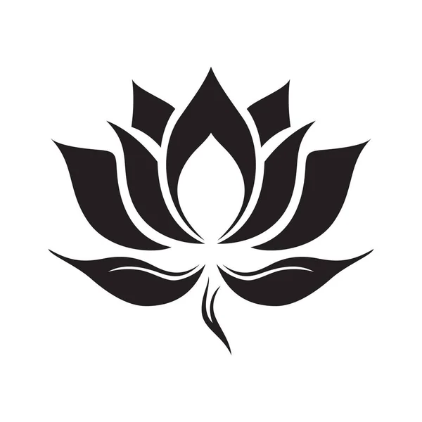 Икона Цветов Лотоса Цветок Лотоса Черный Лотос Значок Белом Фоне — стоковый вектор