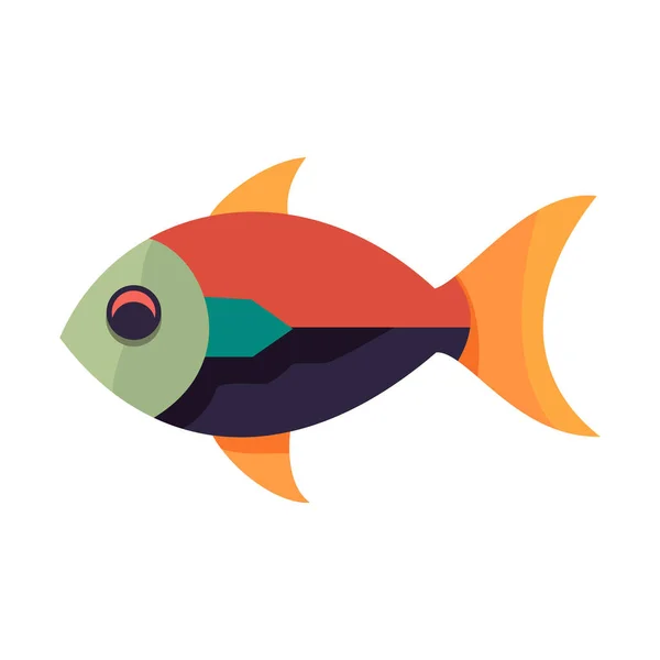 Рибний Знак Кольоровий Значок Риби Білому Тлі Абстрактний Значок Риби — стоковий вектор
