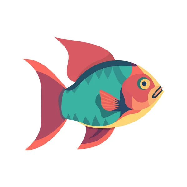 Fischzeichen Farbiges Fisch Symbol Auf Weißem Hintergrund Abstraktes Fisch Symbol — Stockvektor