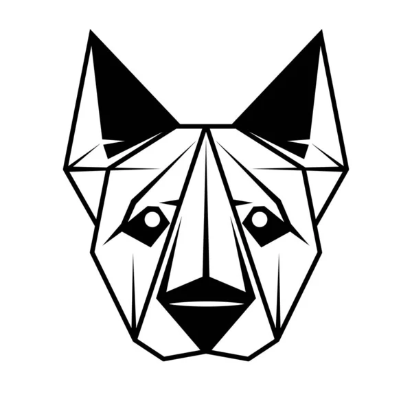 Hondenlogo Ontwerp Abstracte Zwarte Geometrische Hondenkop Hondengezicht Tekening Vectorillustratie — Stockvector