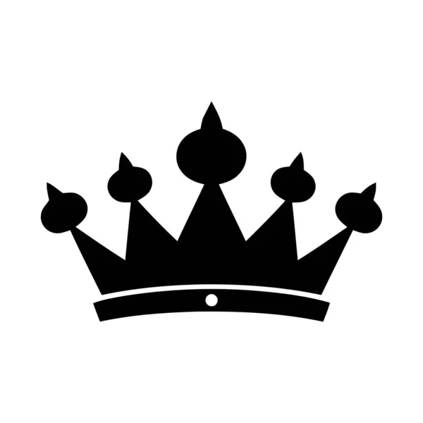 Icono Corona Aislado Sobre Fondo Blanco Icono Corona Rey Negro — Archivo Imágenes Vectoriales