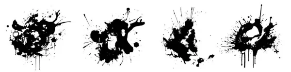 黑色液体油漆飞溅或墨水飞溅 抽象的背景 矢量说明 — 图库矢量图片