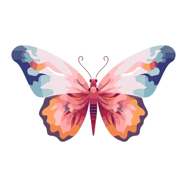 Słodki Motyl Rysunek Motyla Białym Tle Ręcznie Rysowany Motyl Akwarelowy — Wektor stockowy