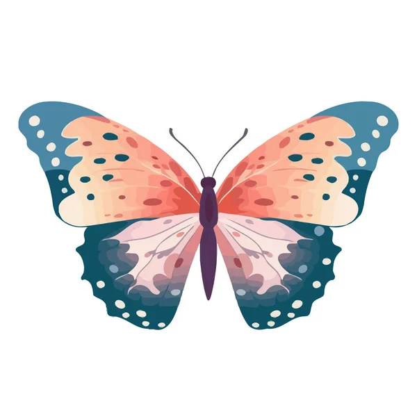 Słodki Motyl Rysunek Motyla Białym Tle Ręcznie Rysowany Motyl Ilustracja — Wektor stockowy