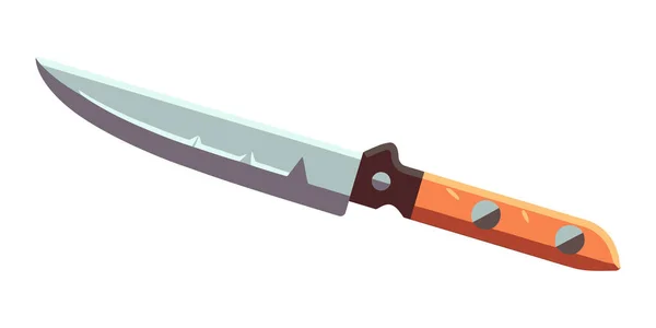 Düz Dizaynlı Bıçak Beyaz Arka Planda Renkli Bıçak Ikonu Vektör — Stok Vektör