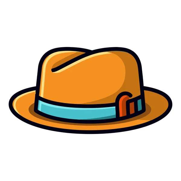 Güzel Şapka Beyaz Arka Planda Izole Edilmiş Erkek Şapkası Çizgi — Stok Vektör