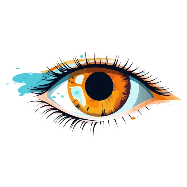 Прекрасне Реалістичне Жіноче Око Милий Малювання Очей Білому Тлі Рука — стоковий вектор