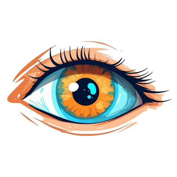 Bellissimo Occhio Femminile Realistico Carino Disegno Occhio Sfondo Bianco Occhio — Vettoriale Stock