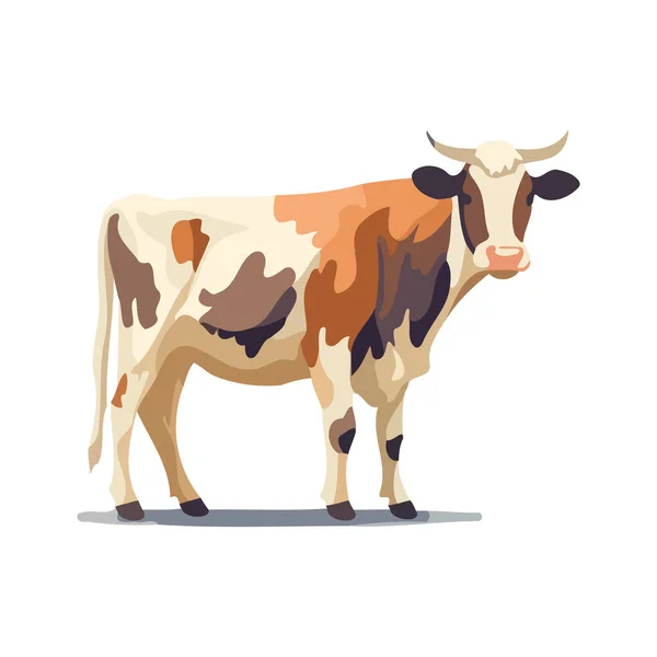 牛的美丽形象 可爱的画奶牛 奶牛是扁平的 矢量说明 — 图库矢量图片