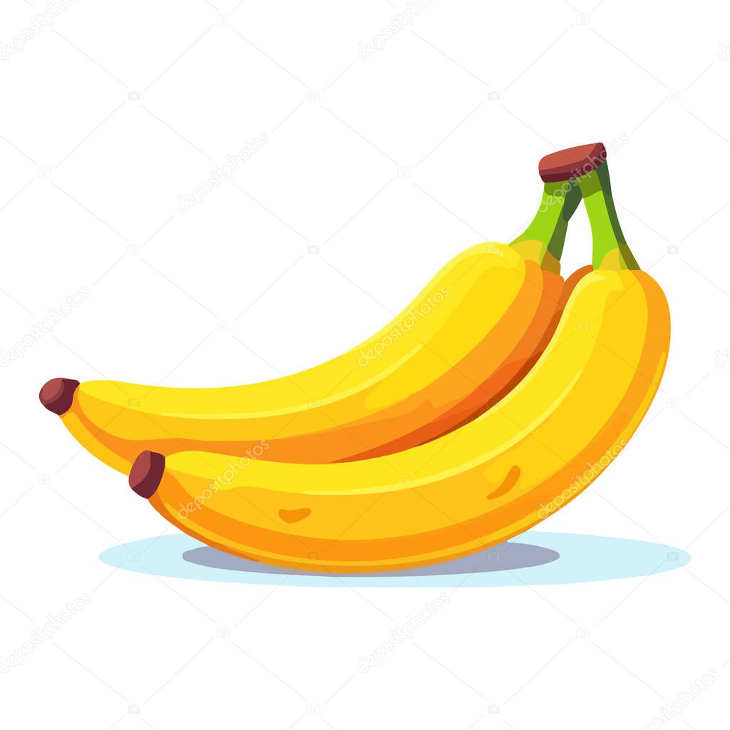 Cute banana. Isolated icon of banana. Banana in flat style. Vector illustration