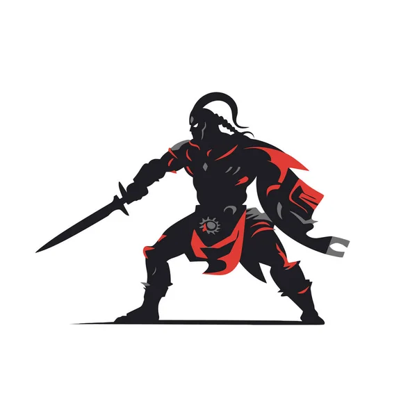 Obrázek Válečníka Zbraněmi Starověký Voják Válečníků Vektorová Ilustrace — Stockový vektor