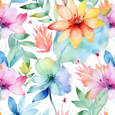 Çiçek arkaplan. Çok farklı çiçekleri olan güzel bir arka plan. Lüks kartın bir kopyası. Vektör illüstrasyonu