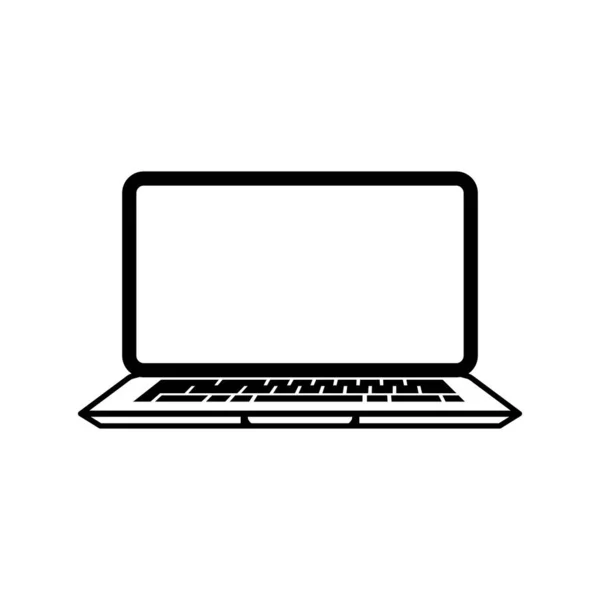 Lineares Laptop Symbol Schwarzes Notizbuch Symbol Laptop Symbol Flachen Design — Stockvektor