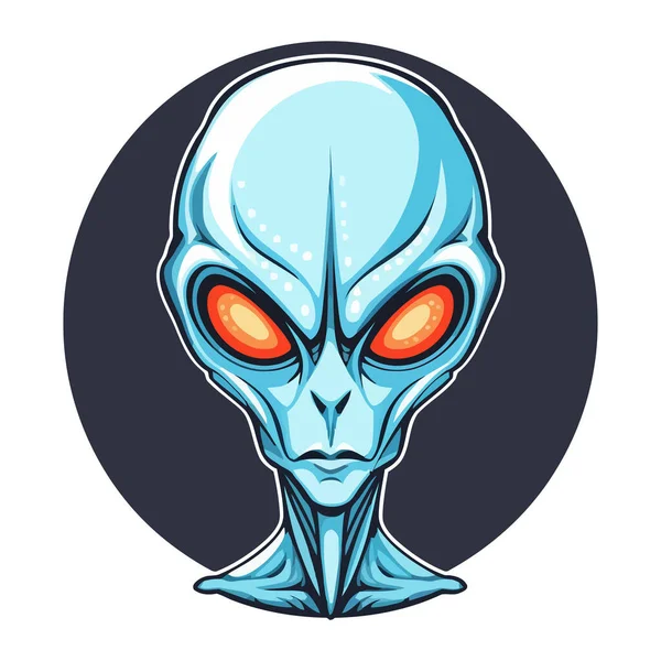 Image Alien Cute Cartoon Alien Head Isolated White Background Vector — Stock Vector