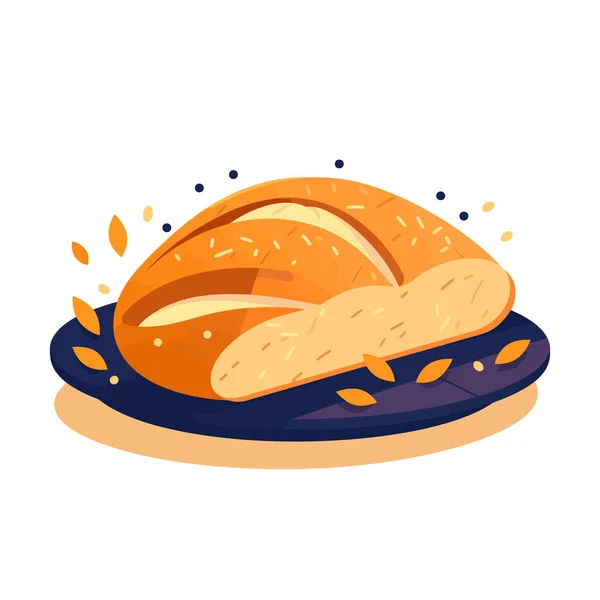 Beeld Van Brood Broodbrood Geïsoleerd Witte Achtergrond Vectorillustratie — Stockvector