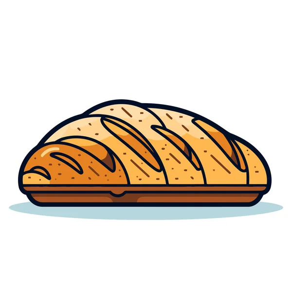 Beeld Van Brood Broodbrood Geïsoleerd Witte Achtergrond Vectorillustratie — Stockvector
