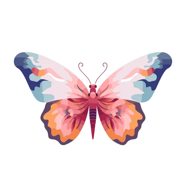 Joli Papillon Papillon Dessin Sur Fond Blanc Papillon Aquarelle Dessiné — Image vectorielle