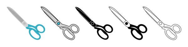 Scissors Icons Set Isolated Cutting Scissors Pictogram Scissor Symbol Cutting — Archivo Imágenes Vectoriales