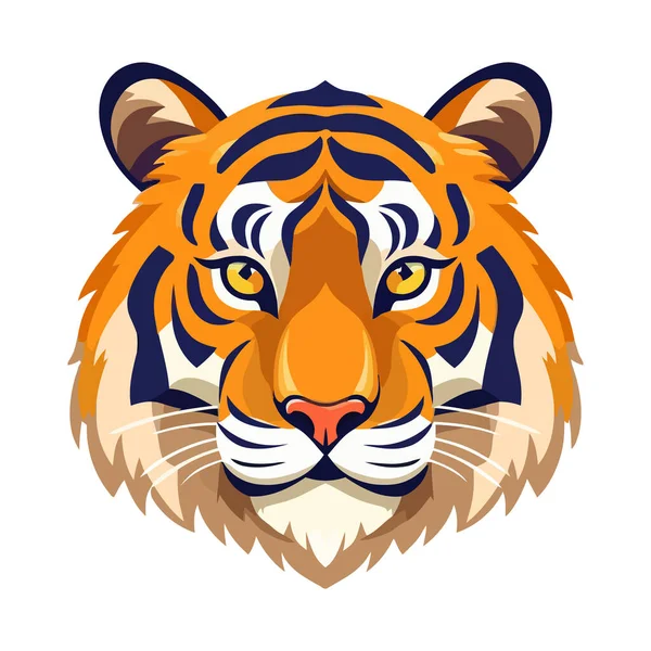 Σχεδιασμός Λογότυπου Κεφαλής Τίγρης Αφηρημένο Πρόσωπο Τίγρης Χαριτωμένο Πρόσωπο Τίγρης — Διανυσματικό Αρχείο