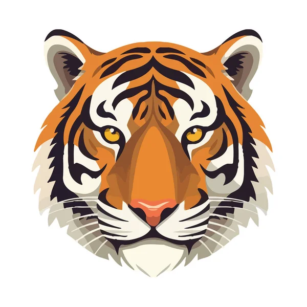 Tigerhuvudets Logotyp Abstrakt Rita Tigeransikte Söt Tigeransikte Isolerat Vektorillustration — Stock vektor