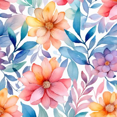 Çiçek arkaplan. Çok farklı çiçekleri olan güzel bir arka plan. Lüks kartın bir kopyası. Vektör illüstrasyonu