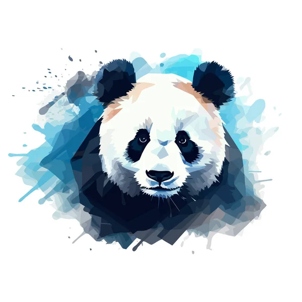 Schöne Darstellung Eines Panda Niedliche Zeichnung Panda Auf Weißem Hintergrund — Stockvektor
