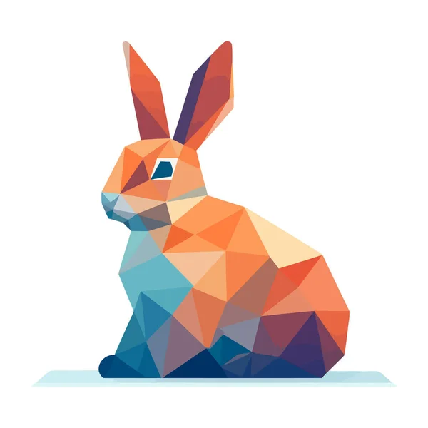 Beautiful Image Rabbit Cute Polygonal Rabbit Isolated Hare Triangular Style — Stock Vector
