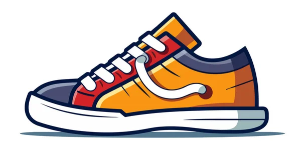 Ωραία Παπούτσια Sneakers Απομονώνονται Λευκό Φόντο Παπούτσια Κινουμένων Σχεδίων Εικονογράφηση — Διανυσματικό Αρχείο